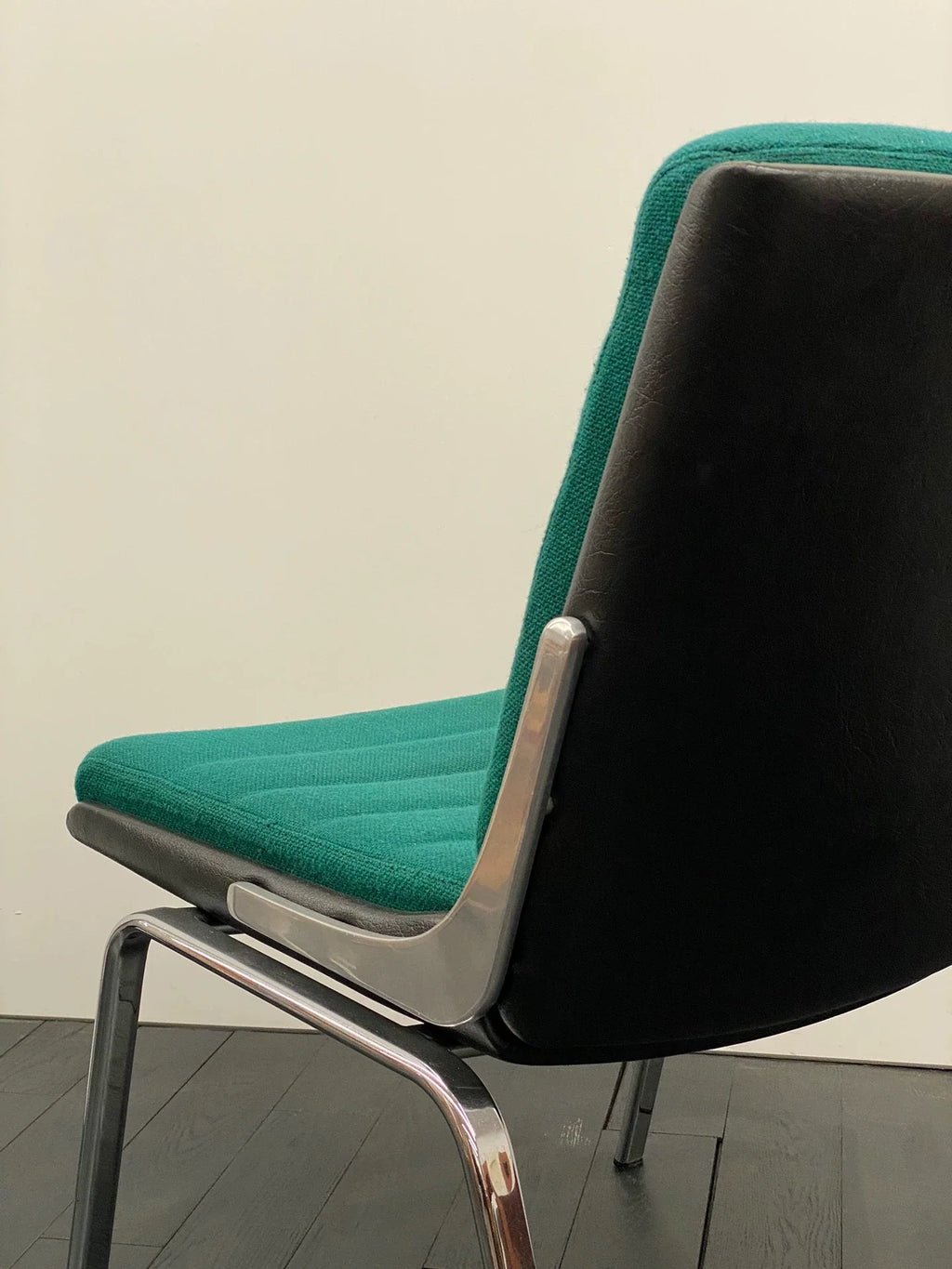 Vintage Drabert 1970s German Lake Green Wool Fabric Lounge Chair Mid-Century