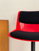 Vintage Italian 1980s Modus Atomic Red Adjustable Bar Stool Designer Chair