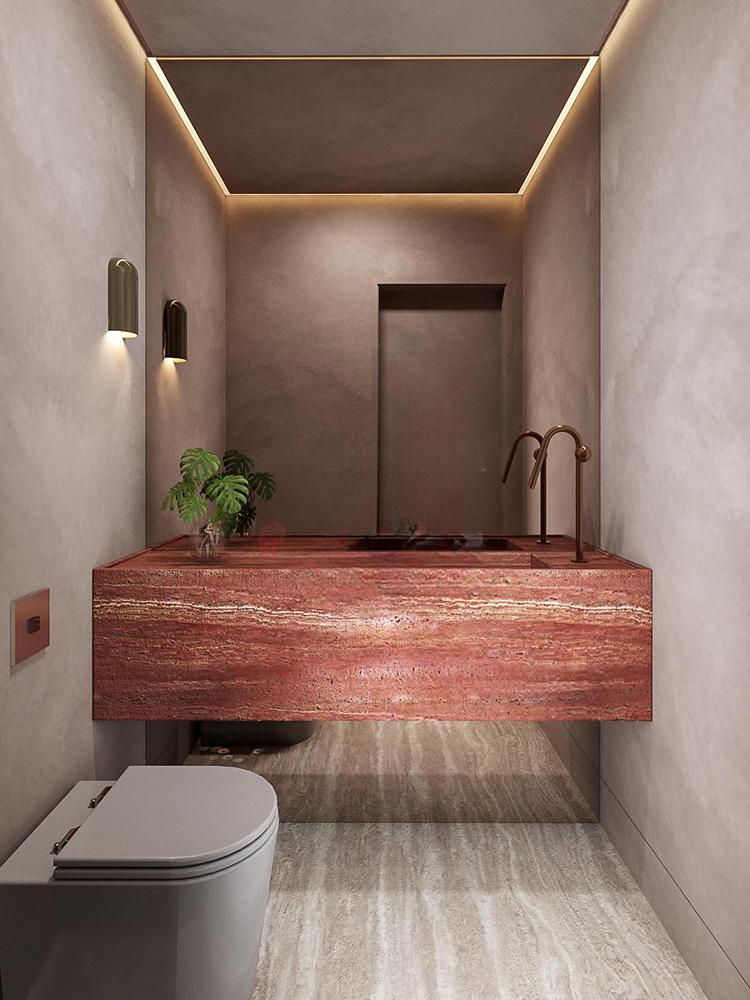 Blair Red Travertine Luxury Sink