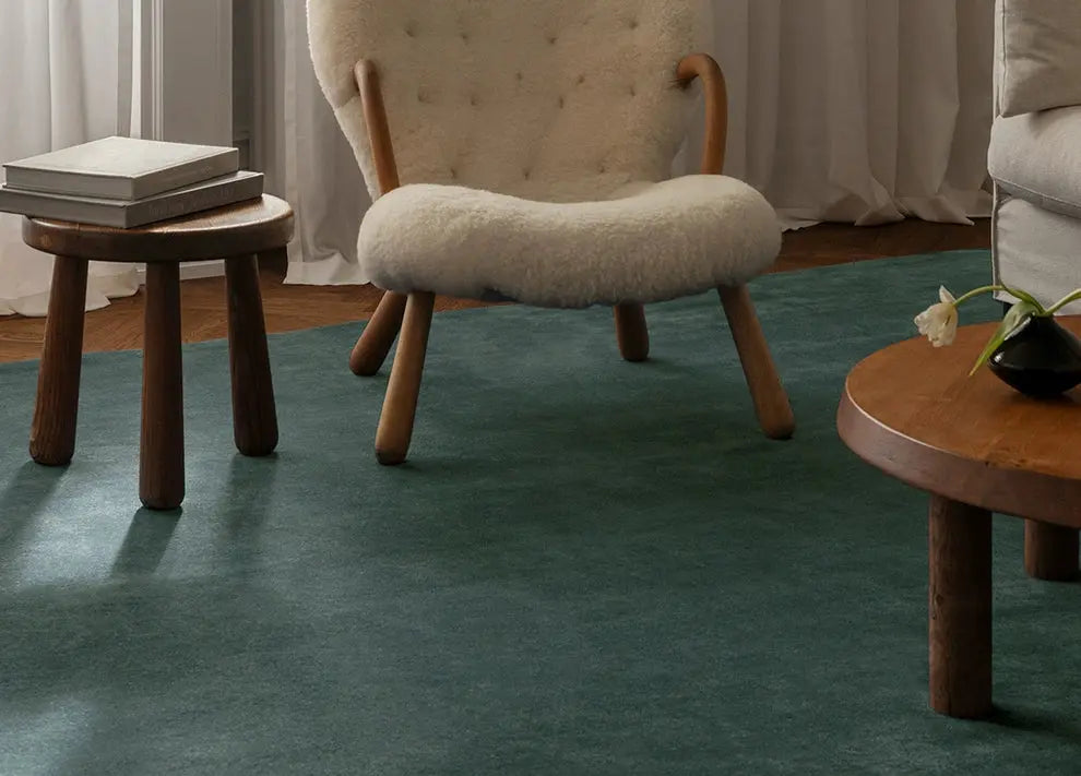 Rafaelle Handmade Retro Emerald Blue Carpet – High-End Custom Design