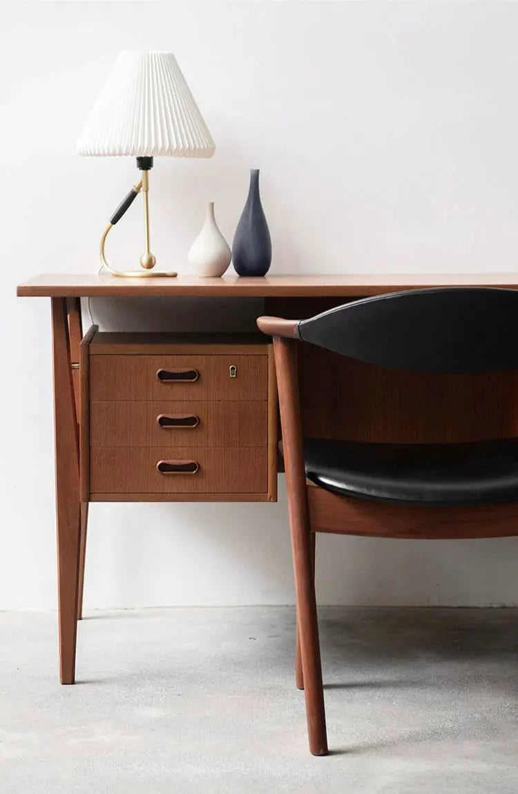 Michele Black Walnut Cherry Wood Writing Desk