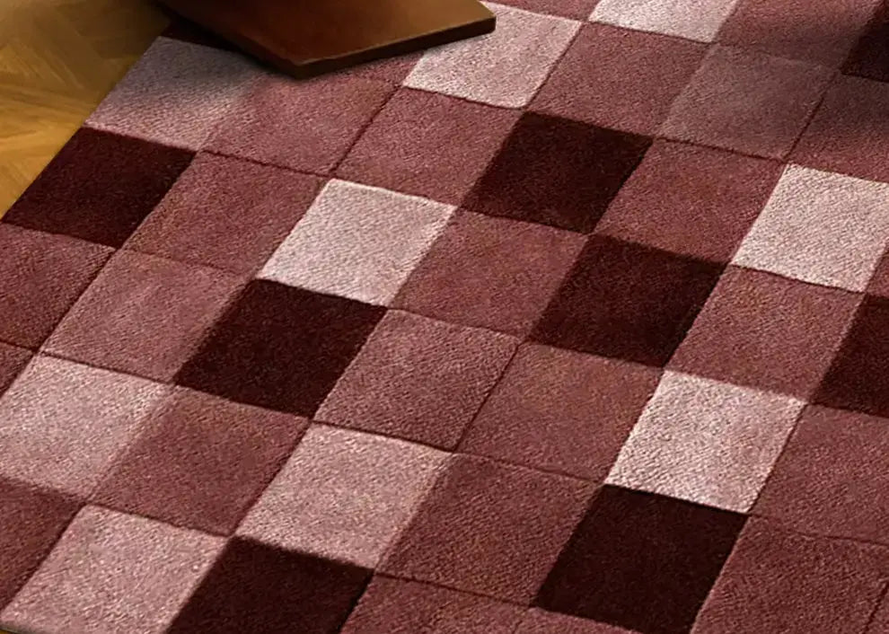 Celestine Hand-Woven Pink Plaid Rug – Formaldehyde-Free Luxury
