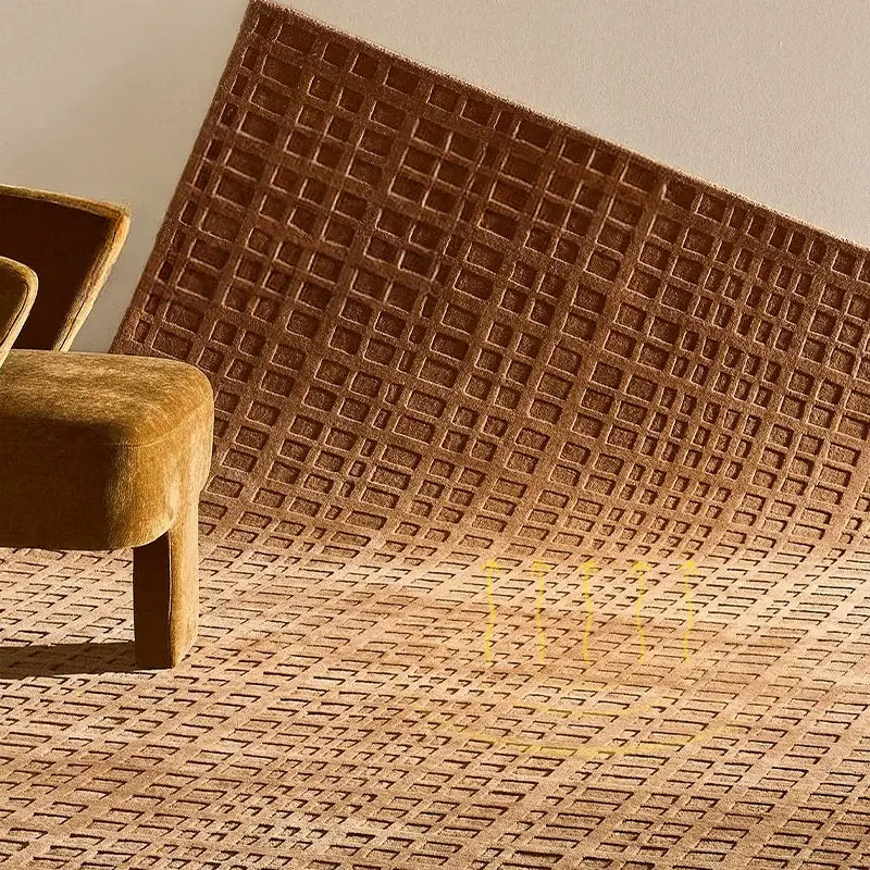 Geneviève Handmade Purple Plaid Coffee Table Blanket – Elegant High-End Design