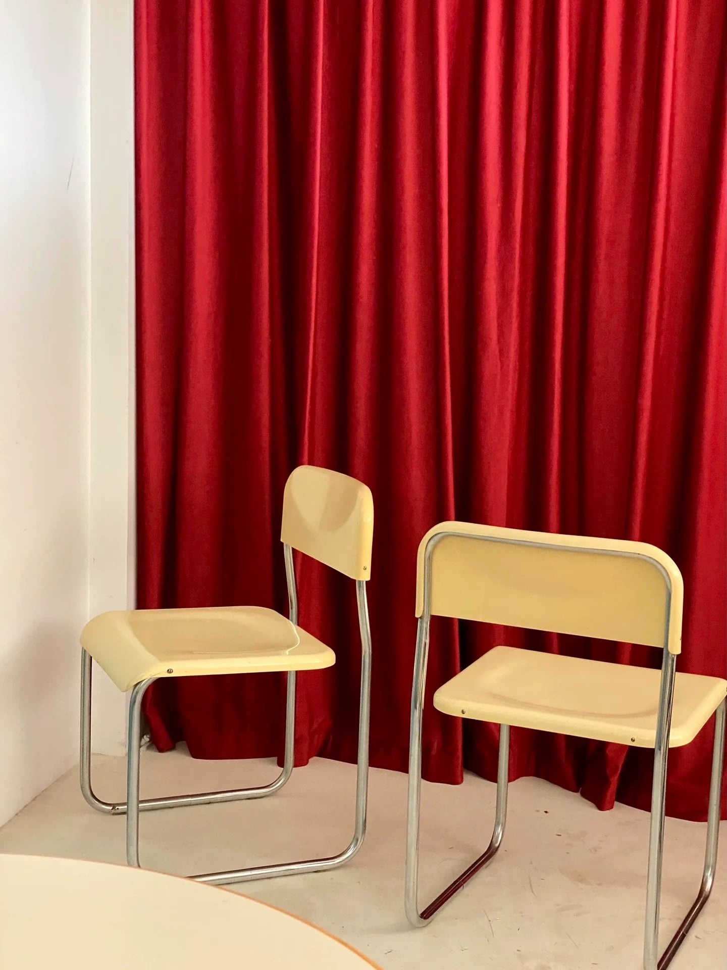 Vintage 1970s Italian Space Age Dining Chair, Naturally Oxidized Goose Yellow ABS