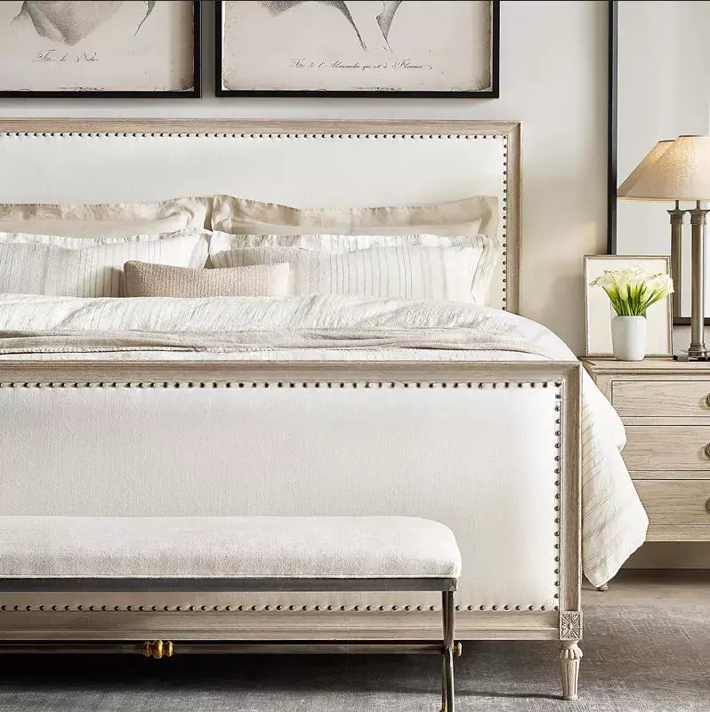 Severin Custom Solid Wood Upholstered Wedding Bed