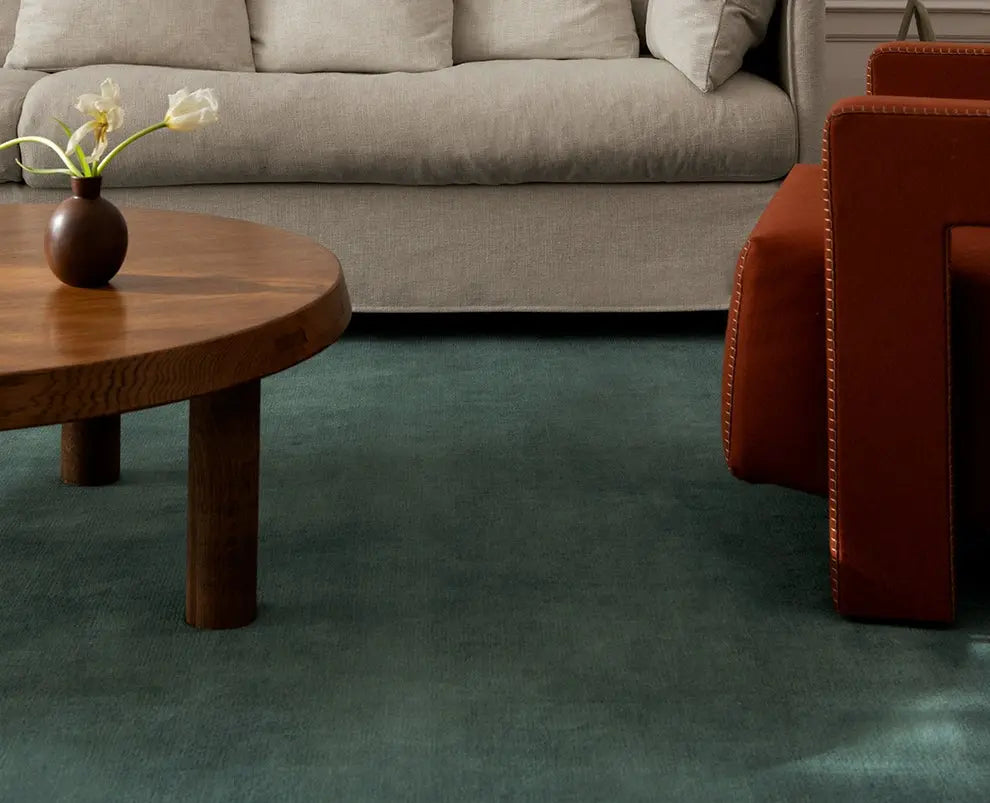Rafaelle Handmade Retro Emerald Blue Carpet – High-End Custom Design