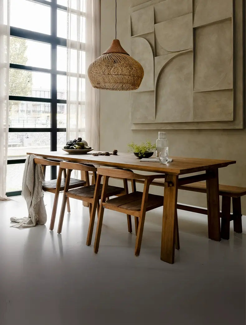 Mattia Imported Solid Teak Retro Dining Table