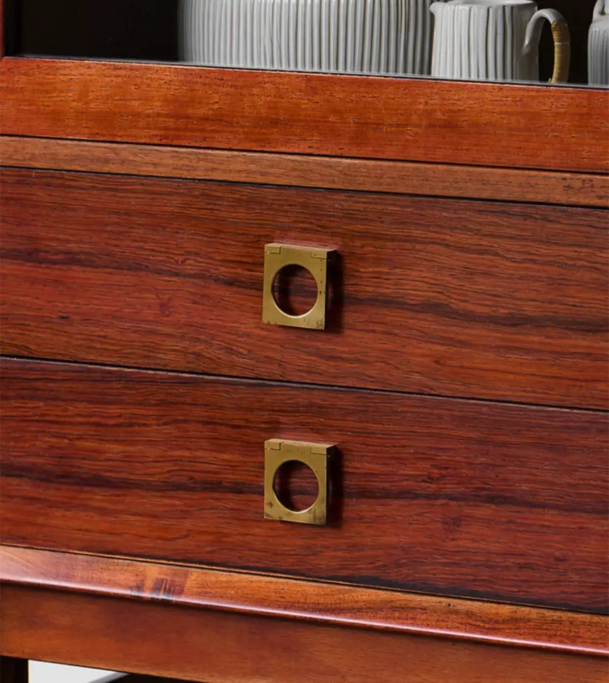 Olesia Retro Solid Wood Storage Display Cabinet