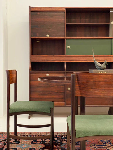 Vintage Italian 1970s Rosewood Roll-Top Stackable Buffet Sideboard Cabinet