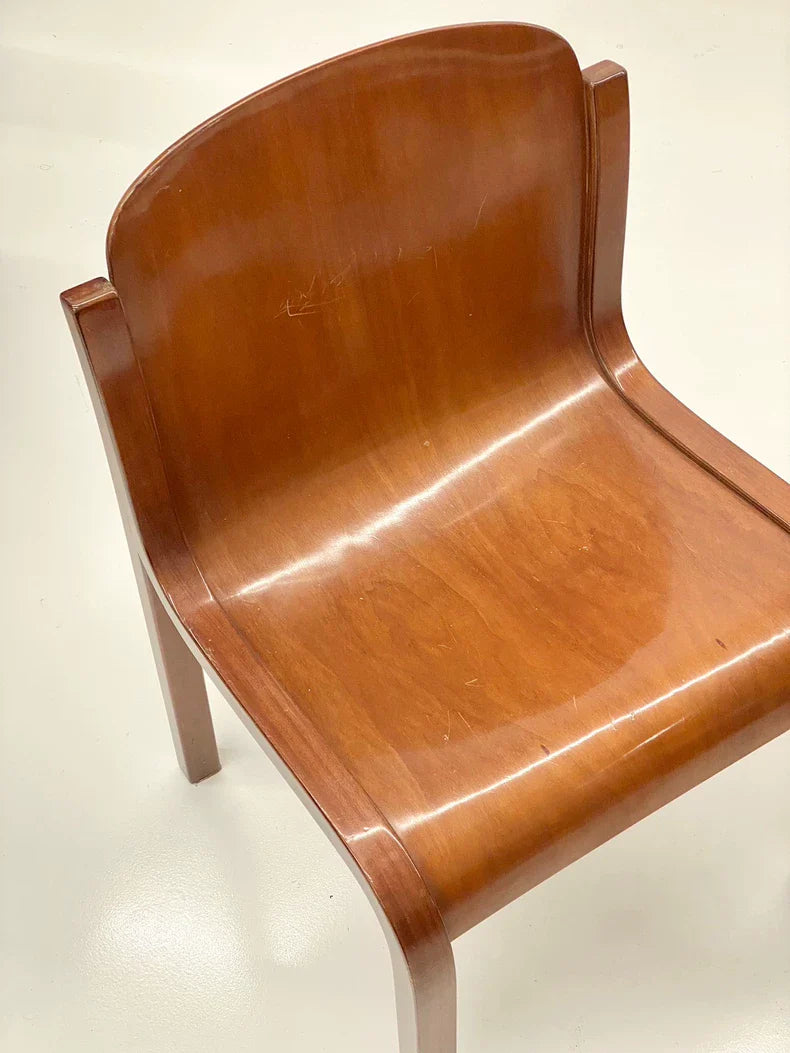 Vintage Italian Carlo Bartoli Mito T70 Walnut Beech Dining Chair 1960s