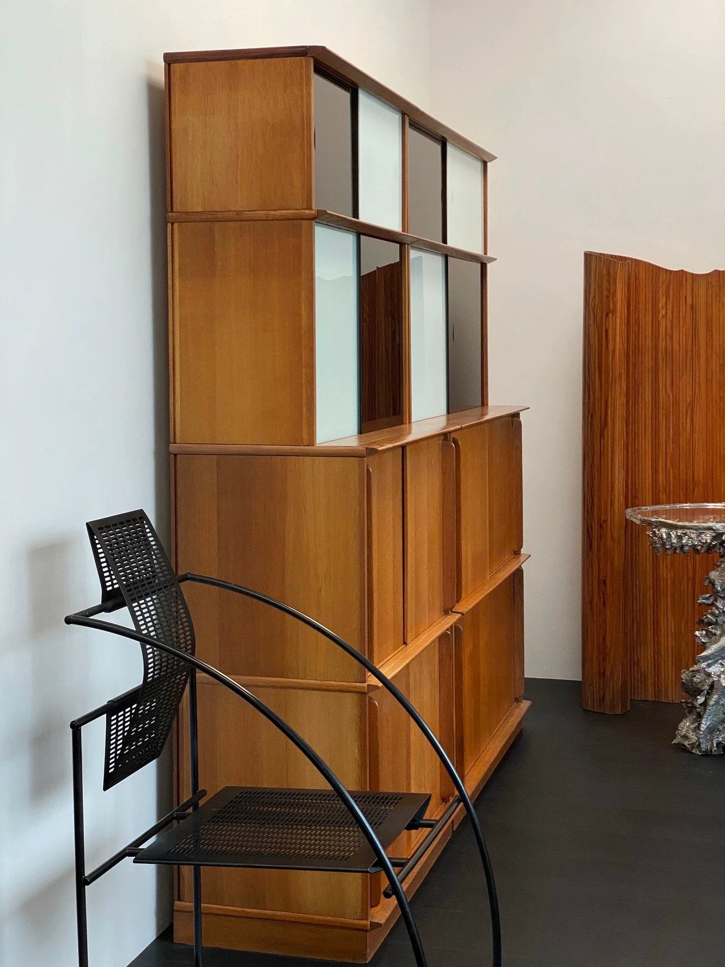 Mid-Century Modern Didier Rozaffy Multifunctional Wood Storage Cabinet Credenza
