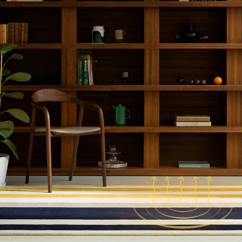 Clarimonde Hand-Woven Retro Red Stripes Carpet – Custom Design for Living Room