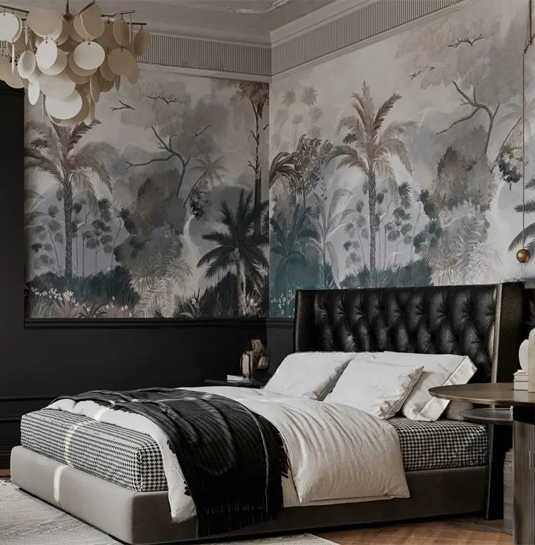 Mercer Retro Black Leather Soft Double Bed