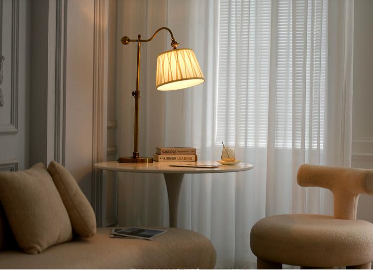 Cynthia Antique Copper Adjustable Table Lamp
