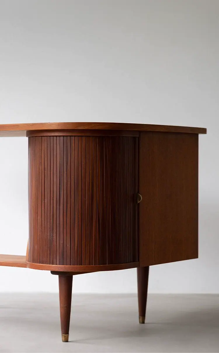 Célestin Retro Black Walnut Office Study Desk
