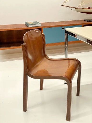 Vintage Italian Carlo Bartoli Mito T70 Walnut Beech Dining Chair 1960s