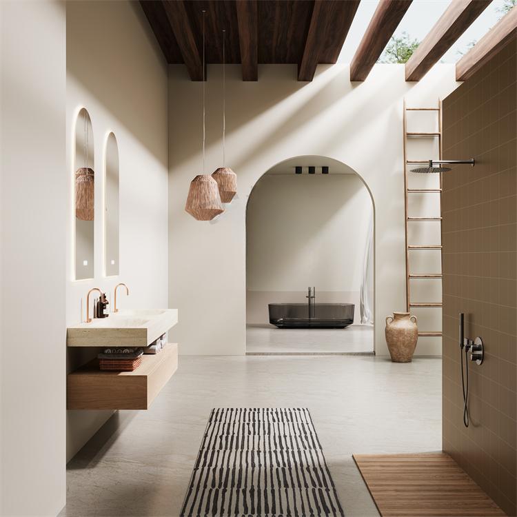Azriel Kala Limestone Wall-Mounted Double Basin