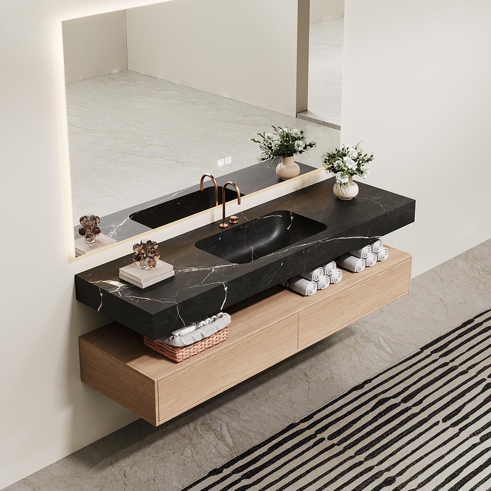 Inaya Red Cave Marble Wall-Mounted Sink