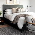 Percy Retro Town Black Neoclassical Double Bed