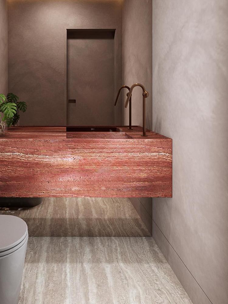 Blair Red Travertine Luxury Sink