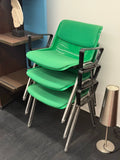 Vintage Italian Tecno Modus Signal Green Padded Armchair Mid-Century Design