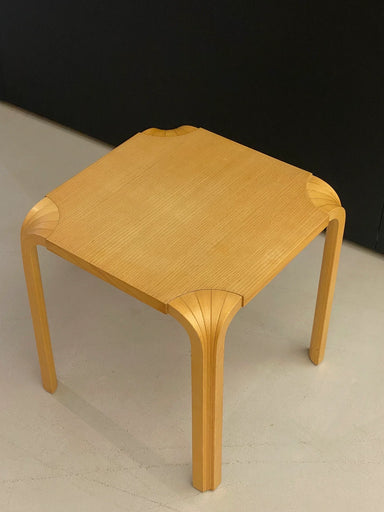 Vintage Alvar Aalto Artek Fan Leg Wood Tea Table Stool