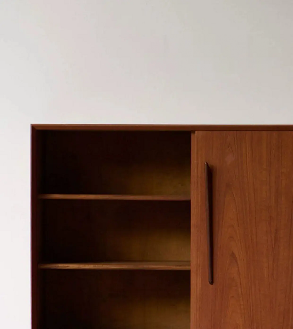 Jerzy Retro Modern Teak Tableware Storage Cabinet