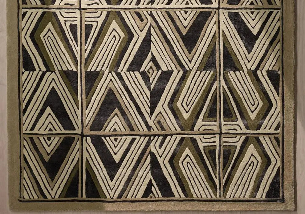 Remiel Geometric Retro Ethnic Style Carpet – Handmade Nordic Design