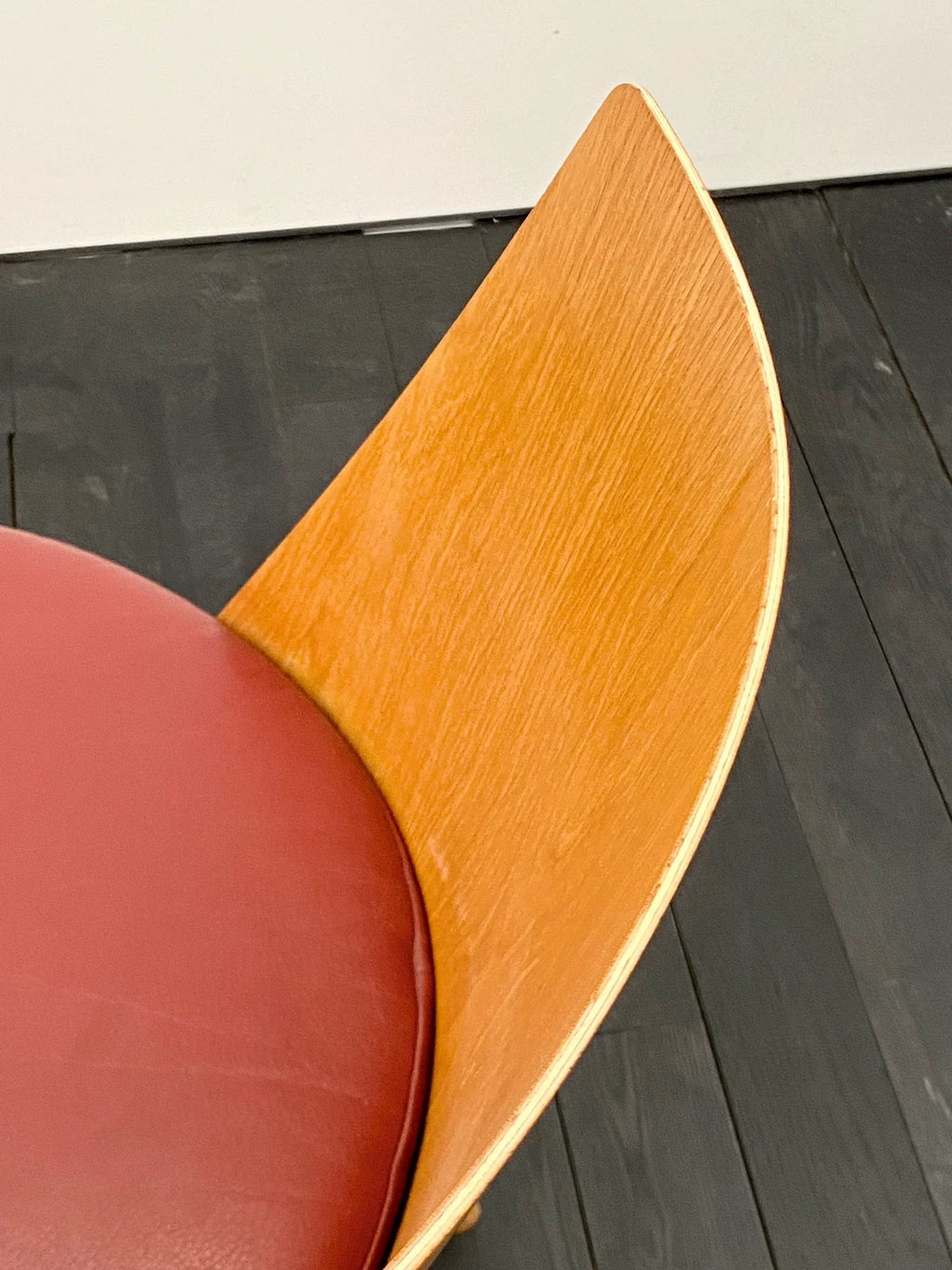 Premium German Bessy Leisure Chair, Stefan Diez, Oak Plywood, Leather