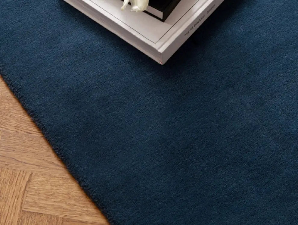 Elowen Hand-Woven Blue Minimalist Area Rug – Light Luxury Design
