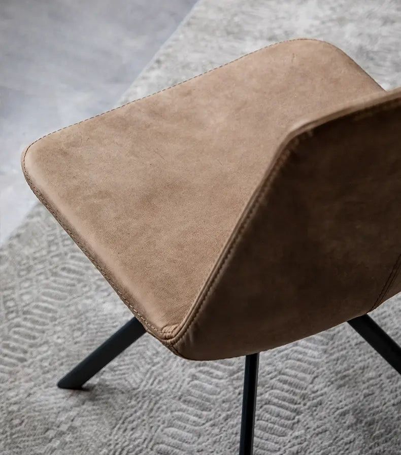 Fenric Iron Frame Cowhide Dining Room Chair