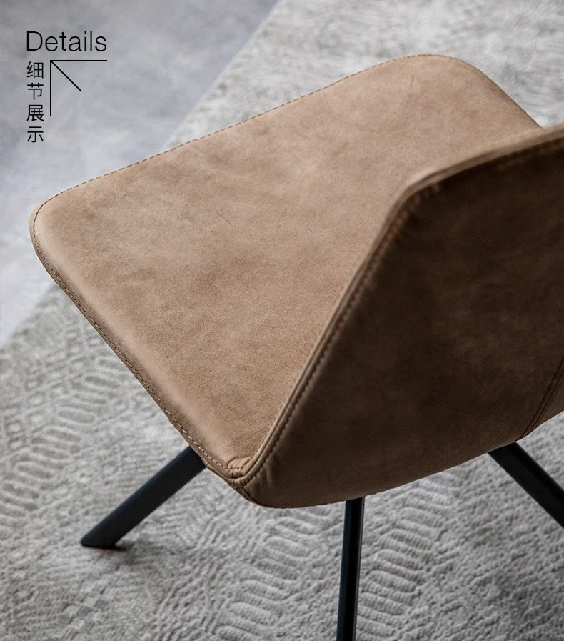 Fenric Iron Frame Cowhide Dining Room Chair