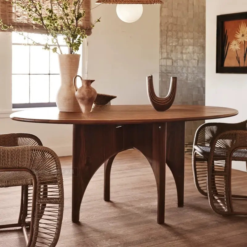 Amélie Handcrafted Log Style Dining Table