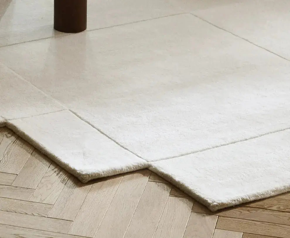 Amaryllis Nordic Retro White Coffee Table Carpet – Formaldehyde-Free Design