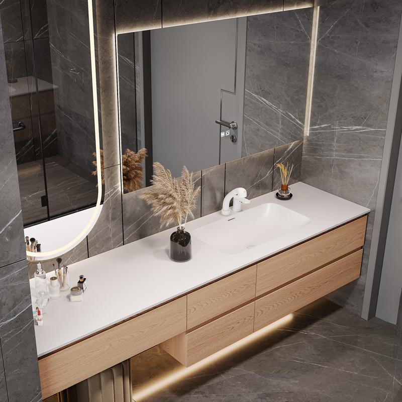 Skylar DuPont Corian Oak Bathroom Vanity