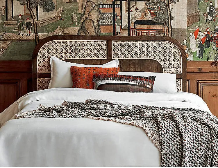 Sole Retro Solid Wood Double Bed Design
