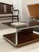 Vintage Italian 1980s Space Age Walnut Coffee Table, Smoky Green Glass Top