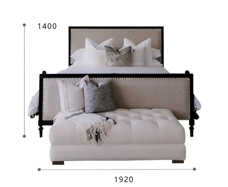 Severin Custom Solid Wood Upholstered Wedding Bed