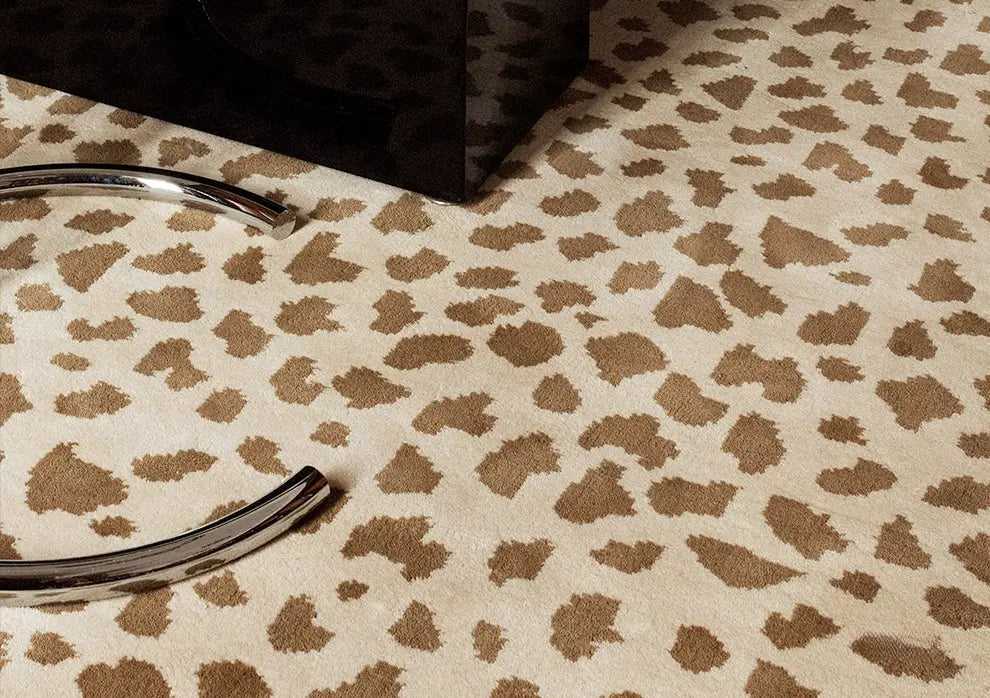 Clément Vintage Leopard Print Carpet – Handmade Retro Style
