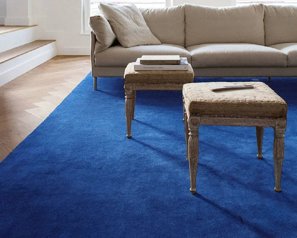 Noémie Custom Handmade Blue Coffee Table Blanket – Thickened Luxury Design