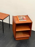 Vintage Danish Teak Solid Wood Dual-Layer Movable Side End Table 1970s