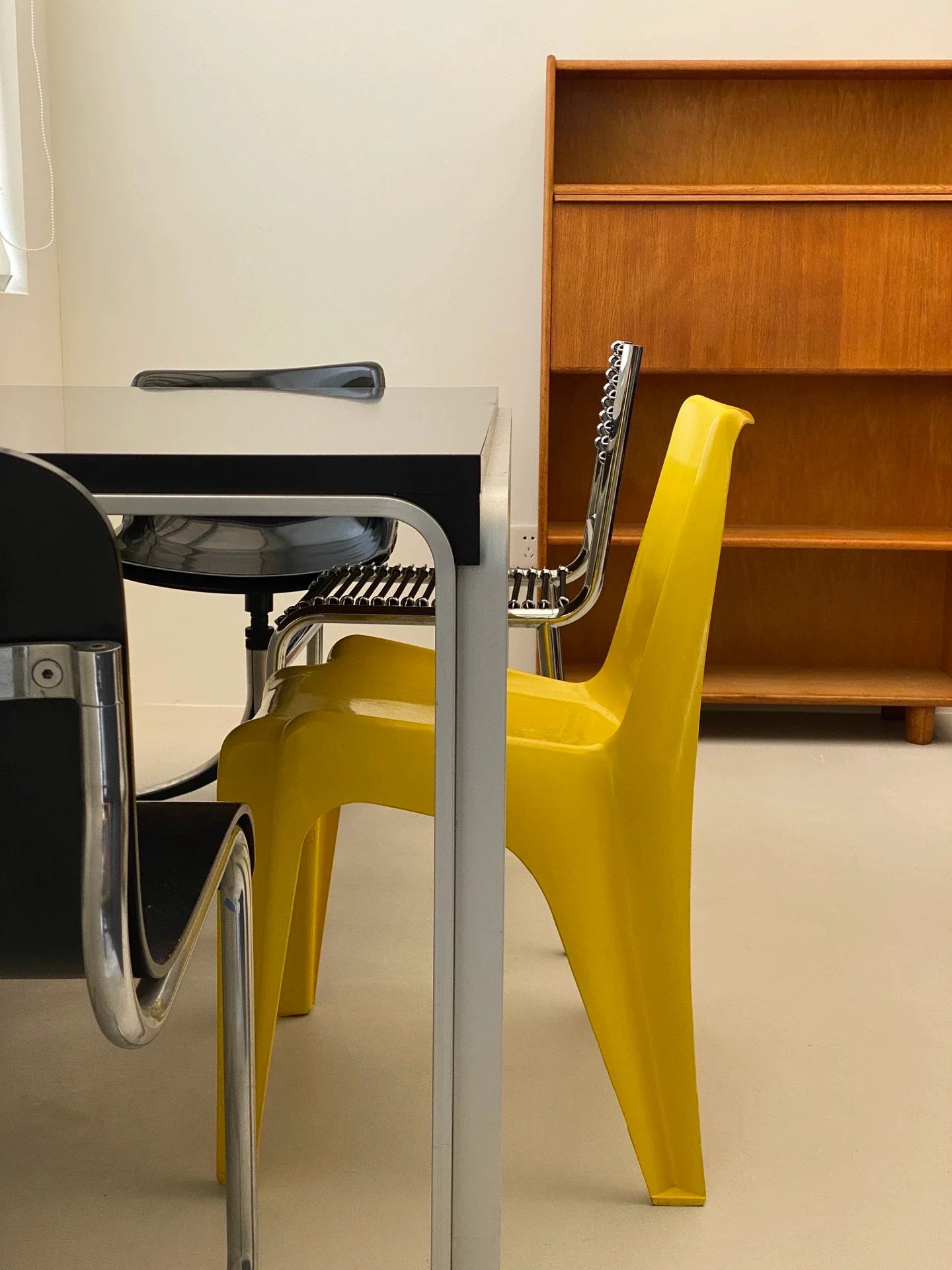 Classic 1970s Fiberglass Yellow Dining Chair by onemorechair