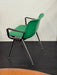 Vintage Italian Tecno Modus Signal Green Padded Armchair Mid-Century Design