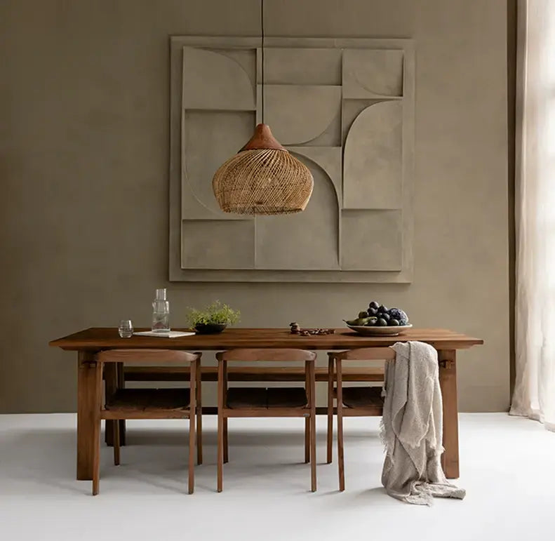 Mattia Imported Solid Teak Retro Dining Table
