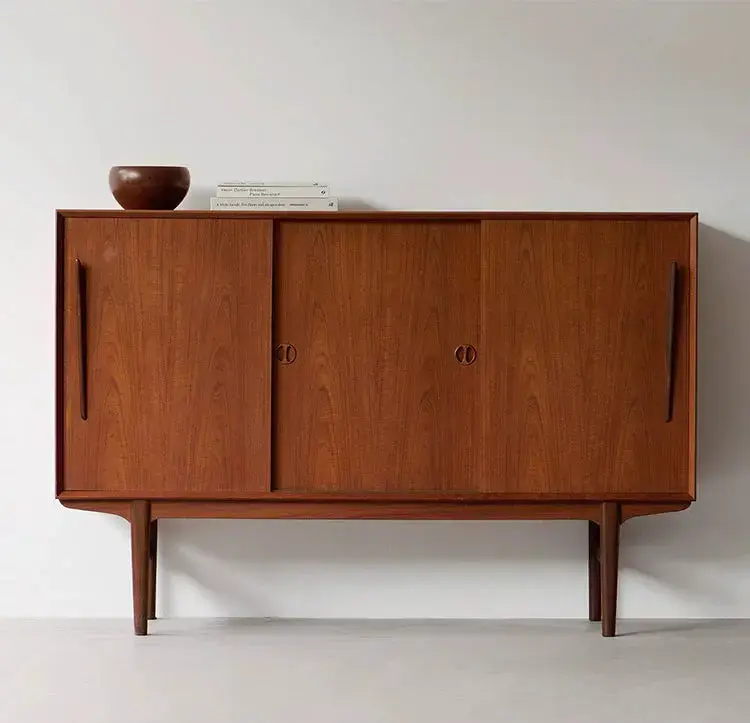 Jerzy Retro Modern Teak Tableware Storage Cabinet