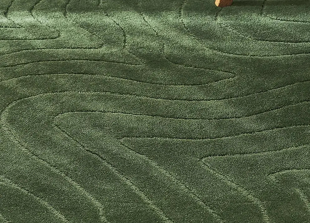 Violette Handmade Round Green Carpet – Luxurious Medieval Style