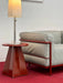 Vintage Italian Cassina LC3 Single Armchair Sofa, Gray Leather, Red Frame, Iconic Design