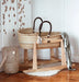 Handmade Natural Straw Woven Baby Bassinet Cradle Basket for Infants Nursery Decor