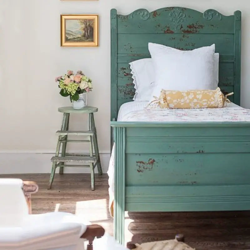 Burke Elegant Neoclassical Carved Wooden Bed
