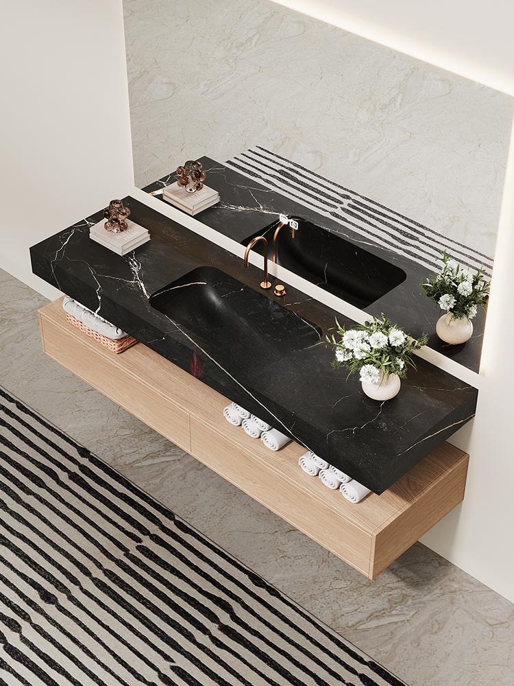 Inaya Red Cave Marble Wall-Mounted Sink